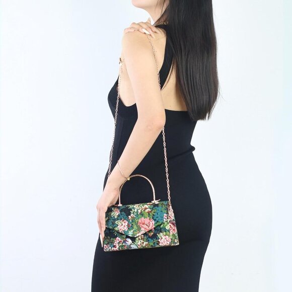 Clutch Purse Women Floral Embroidery Evening Bag Shoulder Handbag for Wedding - Picture 4 of 6